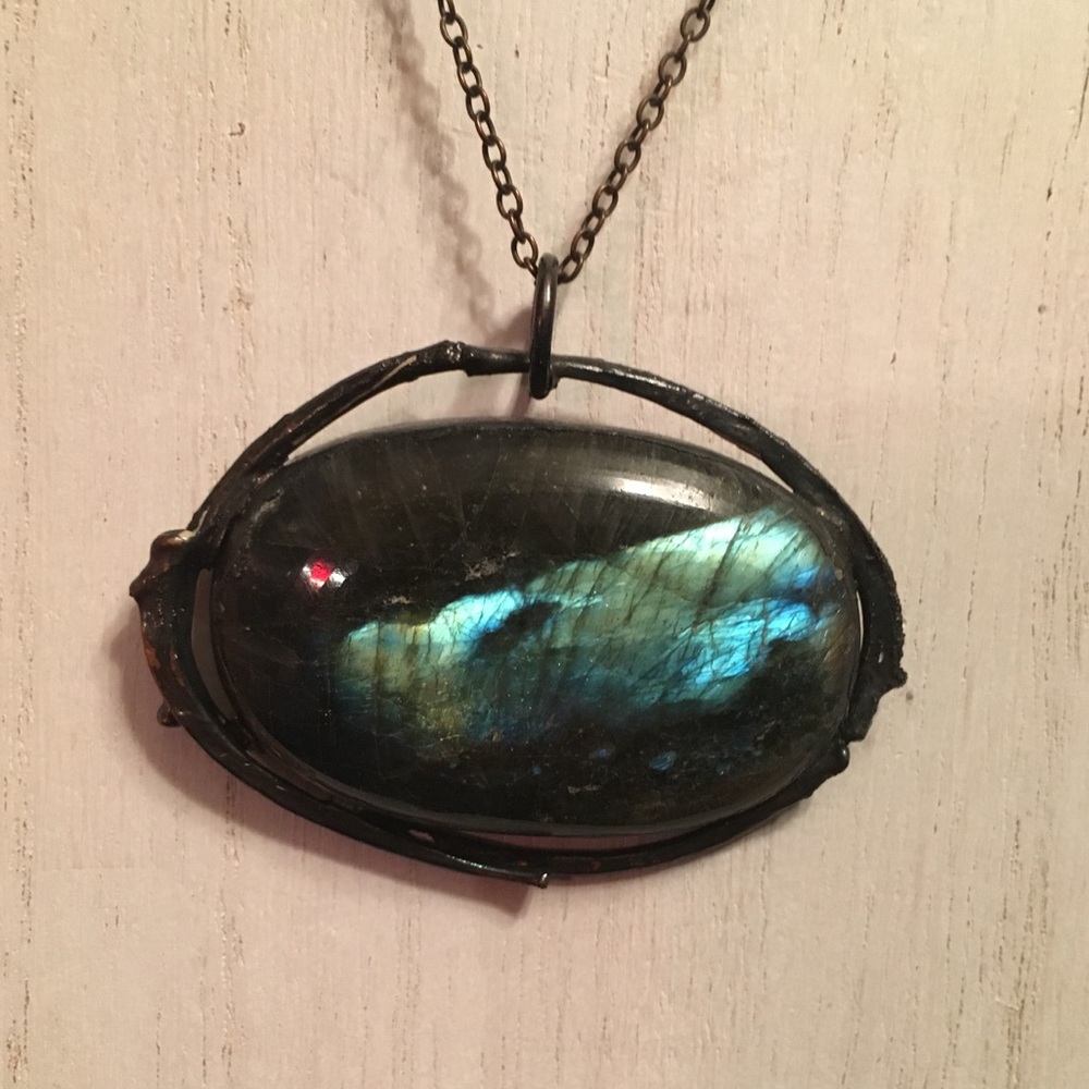 Labradorite & copper necklace.